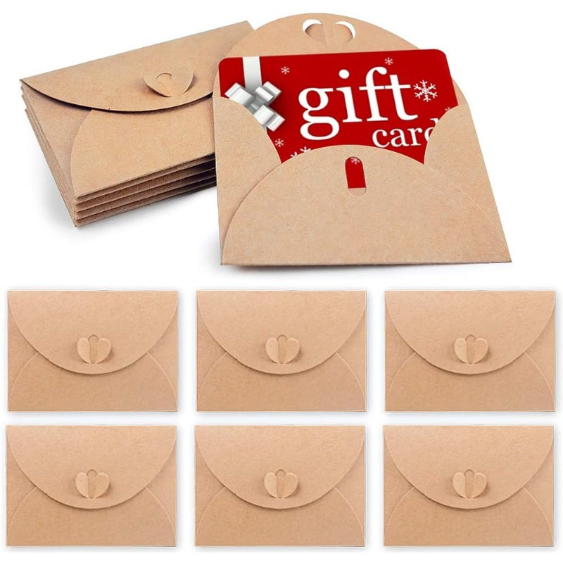 

100pcs Premium Mini Gift Card Holders Clasp, 4x2.8" - Paper Envelopes For Day, Christmas, Valentine's, Thanksgiving, Weddings & Graduations, Note Card Storage| Design| Clasp , Greeting Cards