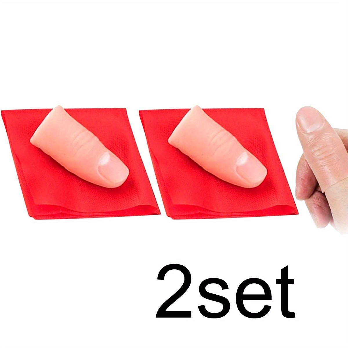 Image of 2set Scarf- Magic Thumb Tip Finger Sleeve Set Illusion Props For Magic Trick Game Easy-to-learn For Stage Party Entertainment Game Party Surprises Zsy