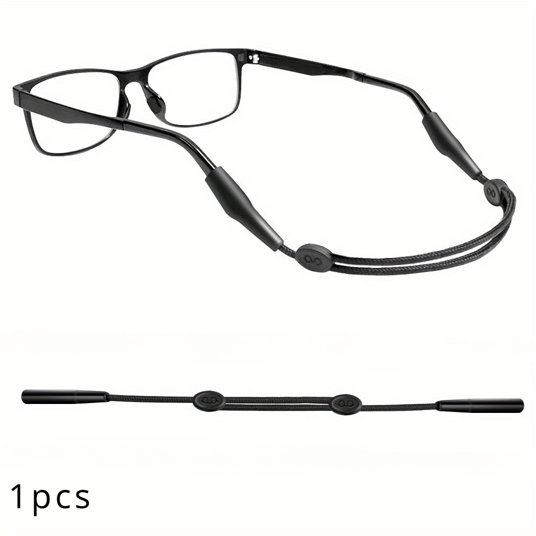 TEMU 1pc Adjustable Sports Goggle Strap - Durable Nylon, Anti-slip Fashion Rope, Suitable For , Metal Wire, Black