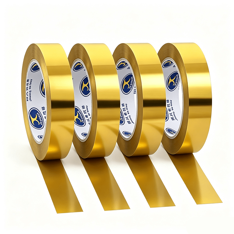 TEMU Metallic Polyester Tapes (4 Rolls) | Silver/ End | Versatile Decorative Stickers For Home, Wardrobe, Bathroom &