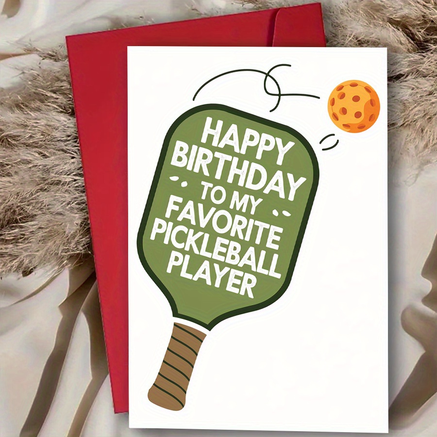 TEMU 1 pièce Joyeux Anniversaire à Mon de Pickleball - Un Cadeau de Amusant et Unique avec un Design de Raquette de Pickleball en Cartoon, Idéal pour