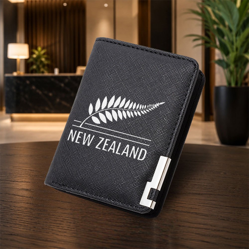 TEMU 1pc Fashionable New Zealand Silvery Fern Men's Wallet, Men's Vintage Business Wallet, Large Capacity Coin Purse, For Brothers, , Or Fathers