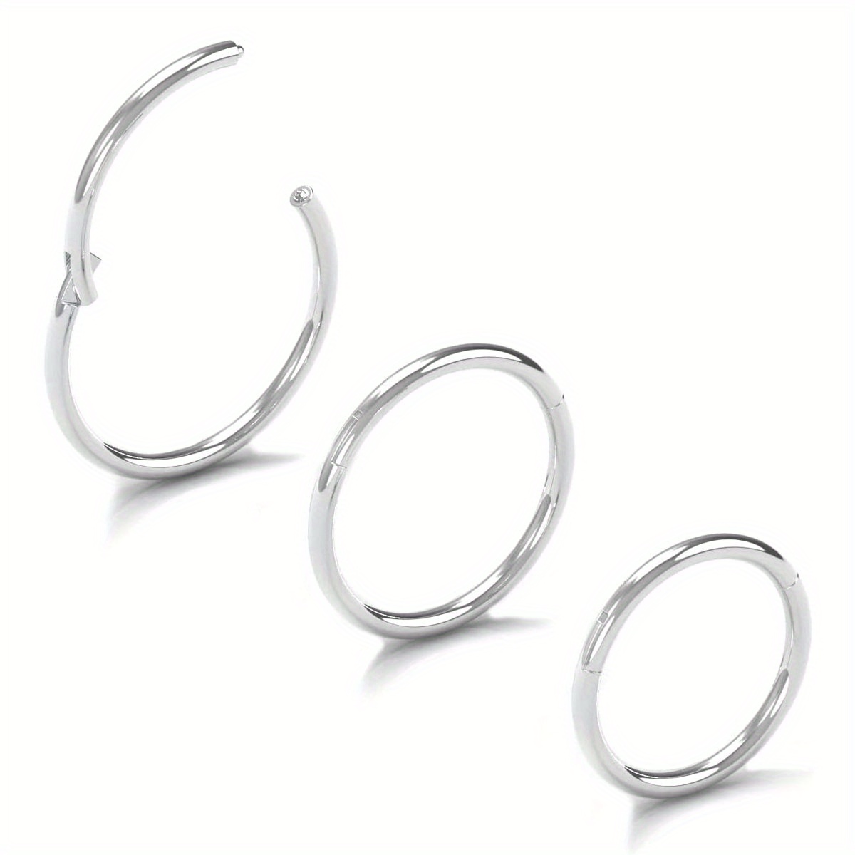 E-shop 3er-Set 16g Nasenstecker für Frauen und Männer, Hypoallergene 316L Chirurgischer Edelstahl 304 Scharnier- Nase Ringe Hoop Helix Knorpel Daith