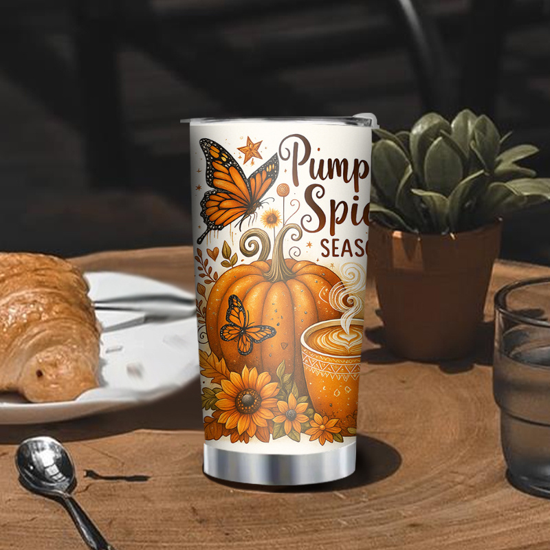 TEMU 1pc 20oz 304 Stainless Mug Coffee Travel Mug, Vacuum Cup Halloween Cup, Drinks Hot Or Cold For A Long Time - Durable, Leakproof, Easy To Clean,