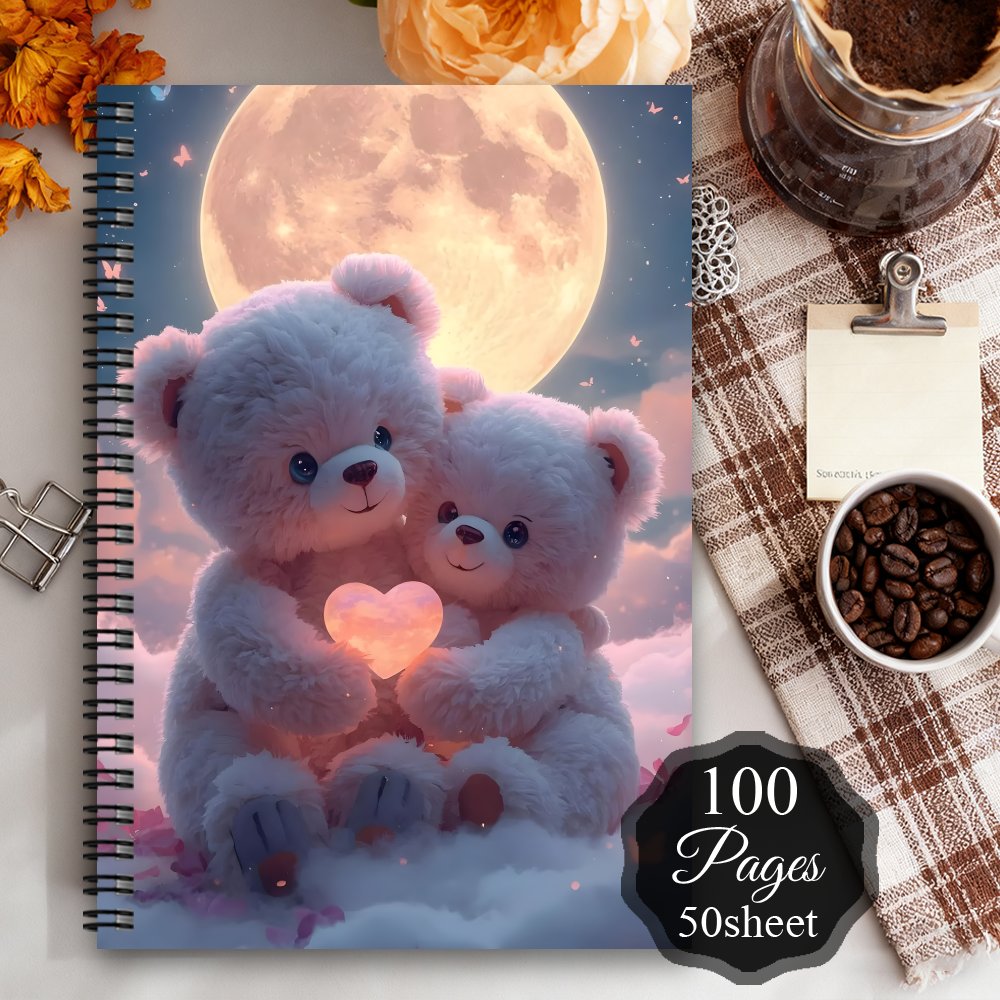 TEMU 1pc Spiral Notebook Journal,1pc Record A Wonderful Life Cute Notebook, Record Gifts For & Birthday Party Gifts, Notebook With Plush Holding