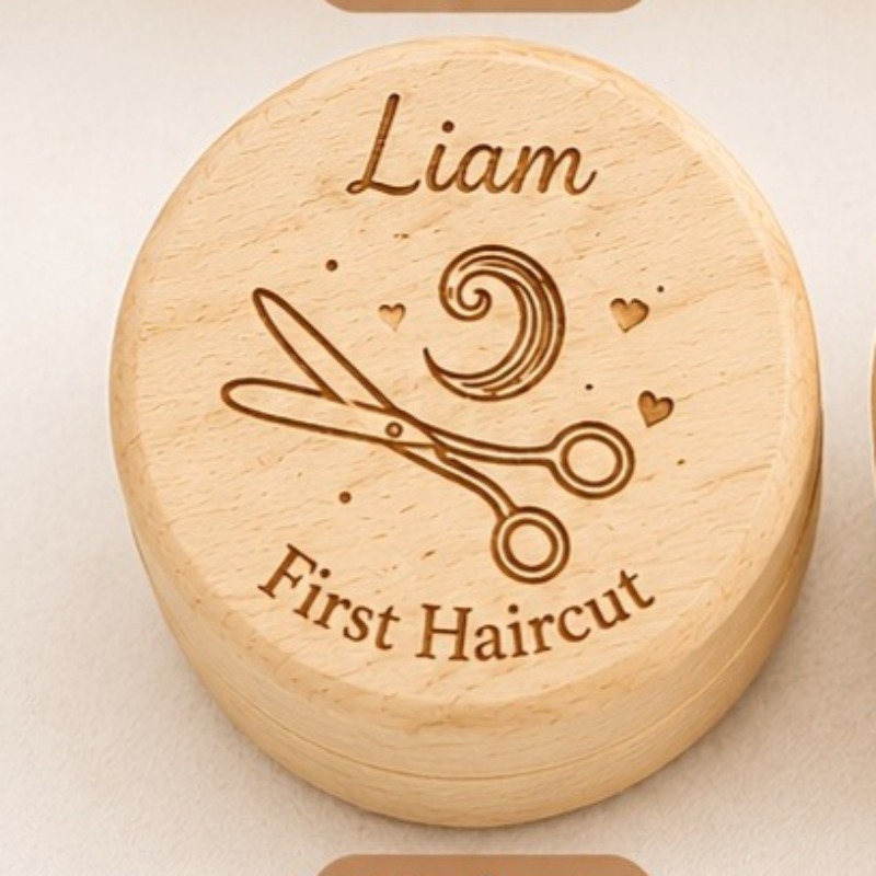 TEMU Custom Wooden "tooth Box" And "first Haircut" Storage Box, 6 Different Styles , Engraved Name/date, Portable Hair Keepsake Box, Tooth