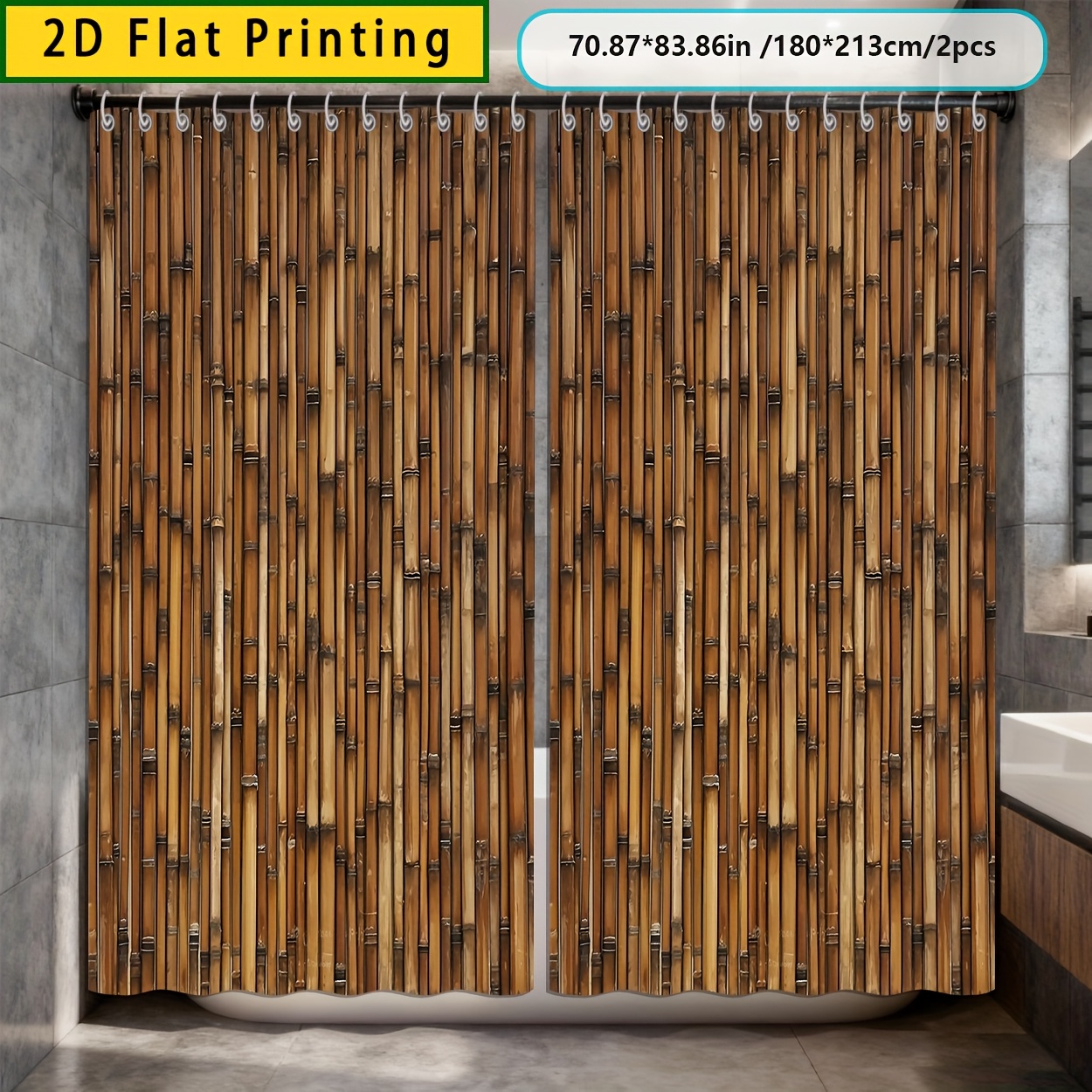set   tende da esterno stampate in 2d 180  cm/70.87x70.87 pollici,   da doccia con motivo a righe verticali,   ganci, a scelta, realizzata in materiale   qualità per bagno, adatta per  , giardino, corridoio esterno,  , patio esterno,   ombreggiante