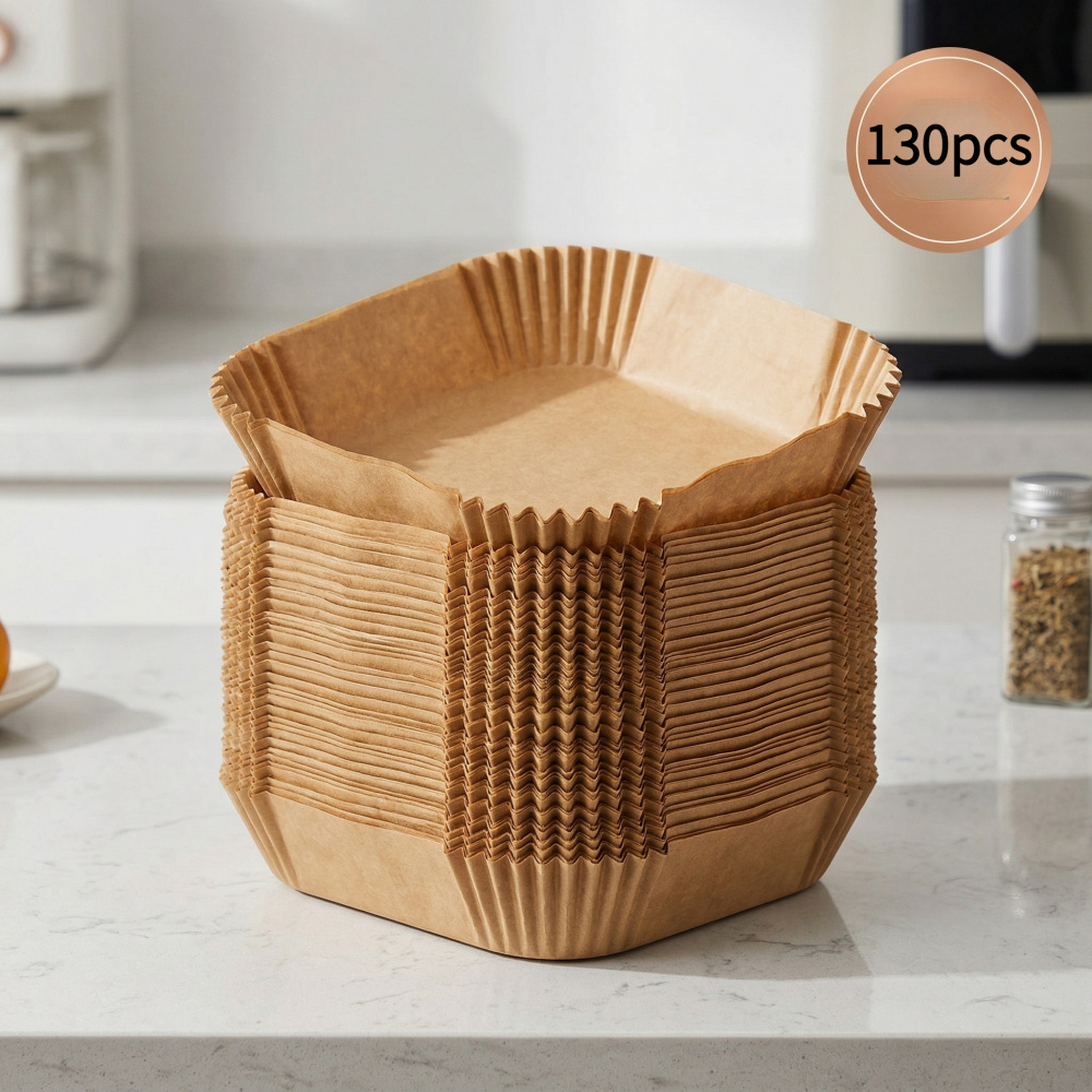 TEMU 130 piezas de forros desechables para freidora de aire, papel de antiadherente, accesorios para freidora, resistentes al y a prueba de aceite,