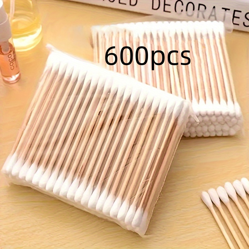 600pcspcs Dual-ended Swabs - Unscented, Low-allergy, For Ear And Makeup Cleaning, Disposable Swabs, Personal Care Essential