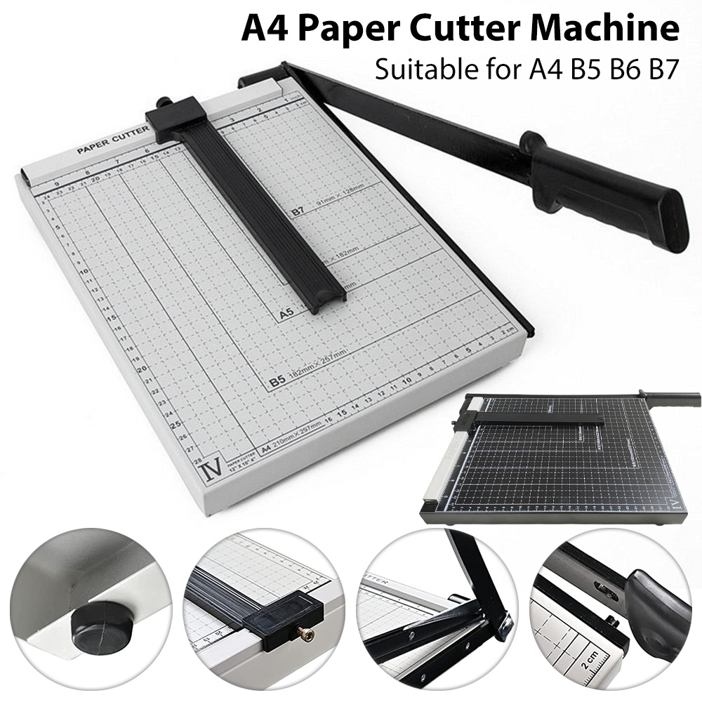 Image of Paper Cutter, Guillotine Trimmer, Capacity For 20 Sheets, Guillotine Paper Cutter With Protective Rails/blade Locking For Cardboard/paper, Paper Trimmer For Home, Office And School