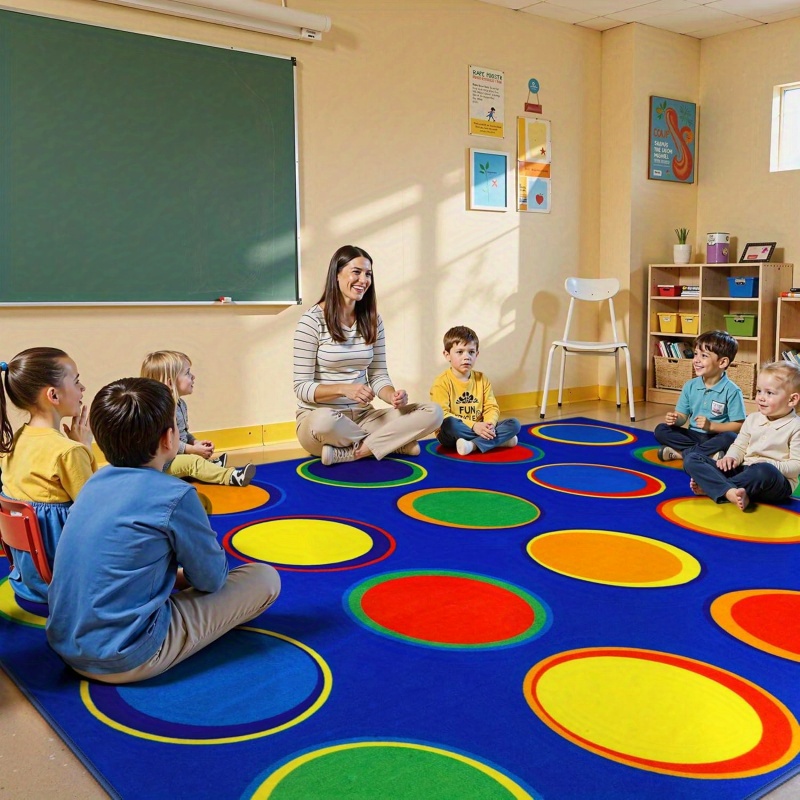 1pc 800g m2 crystal classroom mat 180x270cm jumbo non slip daycare preschool 0 6cm thick washable 20 kid capacity colorful cartoon print ages 3 heavy back to school classroom decorations spring theme valentines day easter gifts