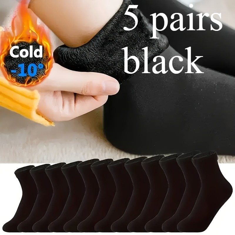 TEMU Lot de 5 paires de chaussettes thermiques d'hiver pour - Chaussettes de neige chaudes compatibles avec l'équipement de ski, lavables en machine,