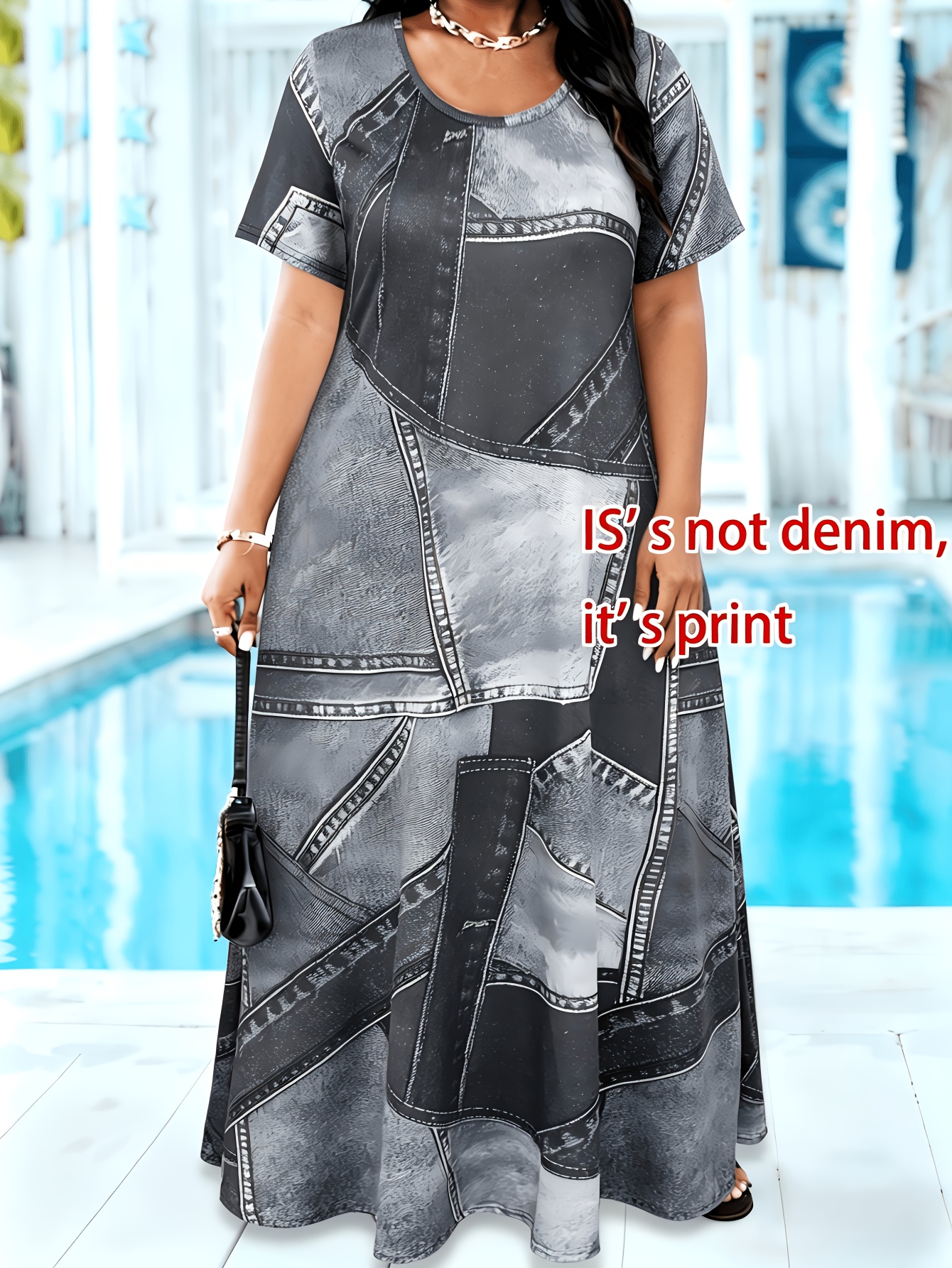 knee length dresses for ladies Standards & Practices Plus Size Women's Denim Tencel Raw Hem Midi Slip Dress - Light Blue