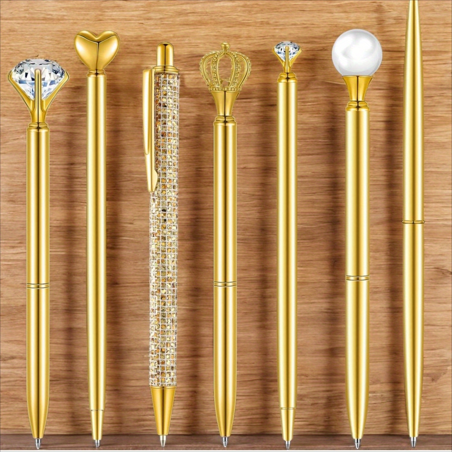 TEMU Set di 7 Penne a Dorate, Penne e Graziose, Penne da Scrittura, Penna per Firma, Penne Regalo per Journaling, , Forniture per Ufficio, Matrimoni,
