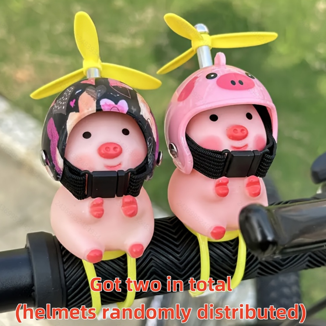 2pcs Cute Pig Handlebar Decor, Universal For Motorcycles And Bicycles, Random Color And Pattern
