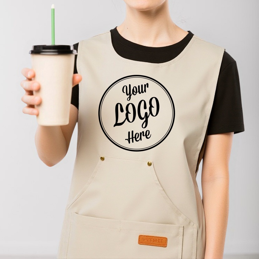 TEMU 1pc Customizable Personalized Apron - Thickened Durable Polyester Fabric, Adjustable Neck & Waistband, Reinforced Stitching, Ideal For Nail