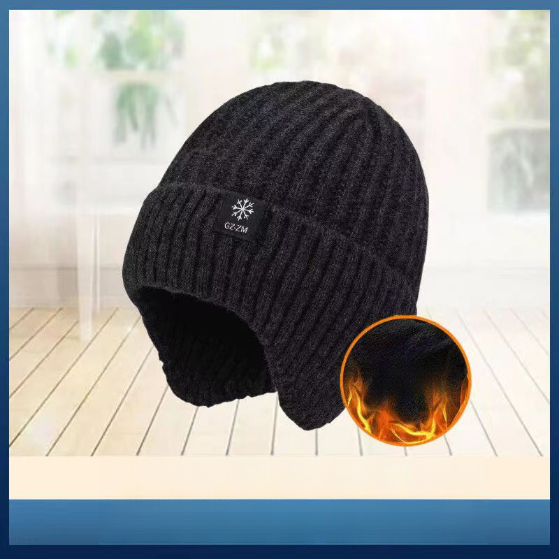 TEMU Men' Edition / Winter Thickened Knit Ear Protection Hat, Suitable For Fathers And Grandfathers / Autumn Winter Men's Knit Beret, Thickened Warm