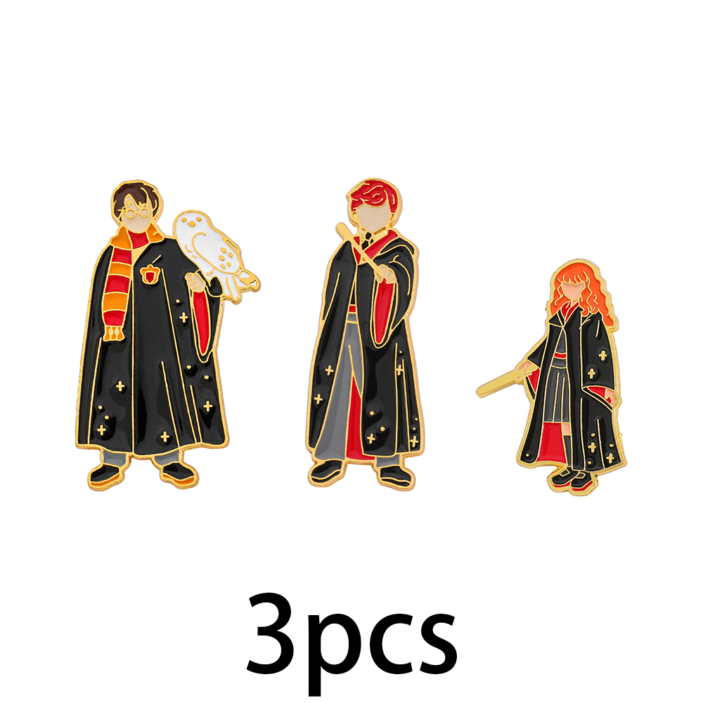 TEMU Lot de 3 badges créatifs en métal style dessin animé , émaillés, à blocs de couleur, pour pâtisserie, moulage en résine, peinture, accessoires
