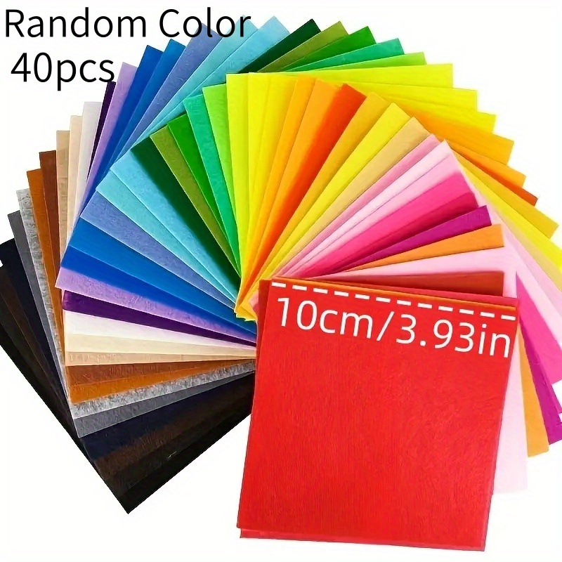40pcs Bright Soft Felt Fabric - 1mm Thick, Assorted Colors, Perfect For Crafts And Sewing Projects, Non-woven Hand-woven Material, Random Colors