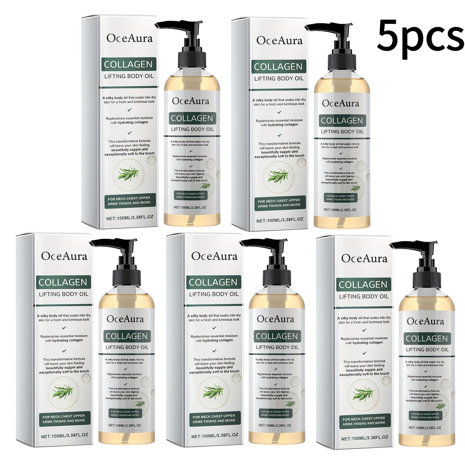 5pcs collagen body firming massage oils softening skin tighten and lift the skin moisturizing suitable for   legs abdomen  