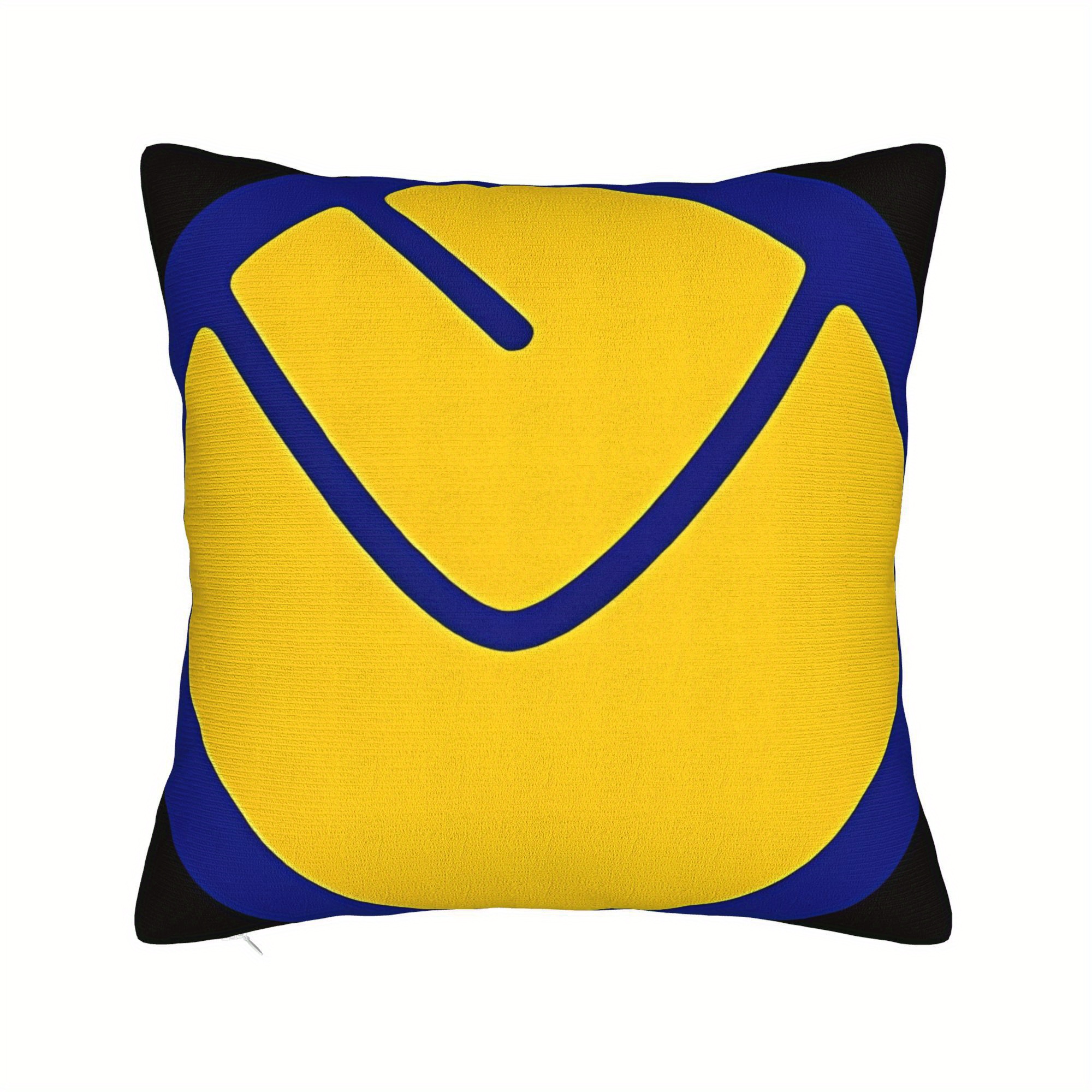 TEMU 1pc Vintage Style Leeds Farmhouse Pillow Cover - Features A Modern Vibrant Yellow And With A Zippered Closure, Machine Washable. Perfect For