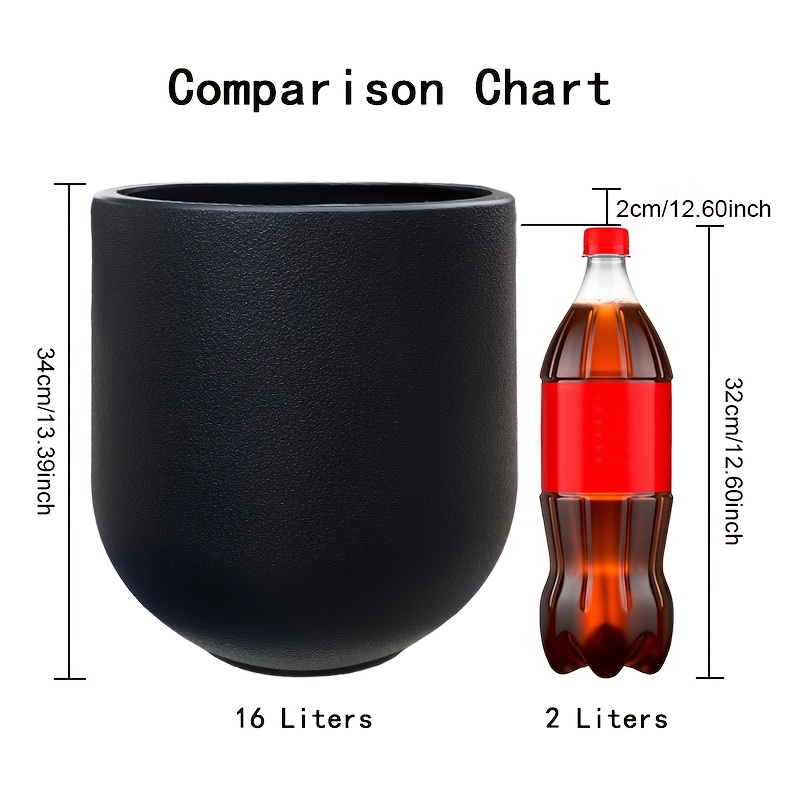 1 Nordic Modern Thickened Resin Large Flower Pot with Straight Round Design, All-Weather Lightweight and Durable Wine Glass Style, Smooth Surface with Drainage Hole, Suitable for Indoor/Outdoor Artificial Plants and Greenery | Perfect for Living Room