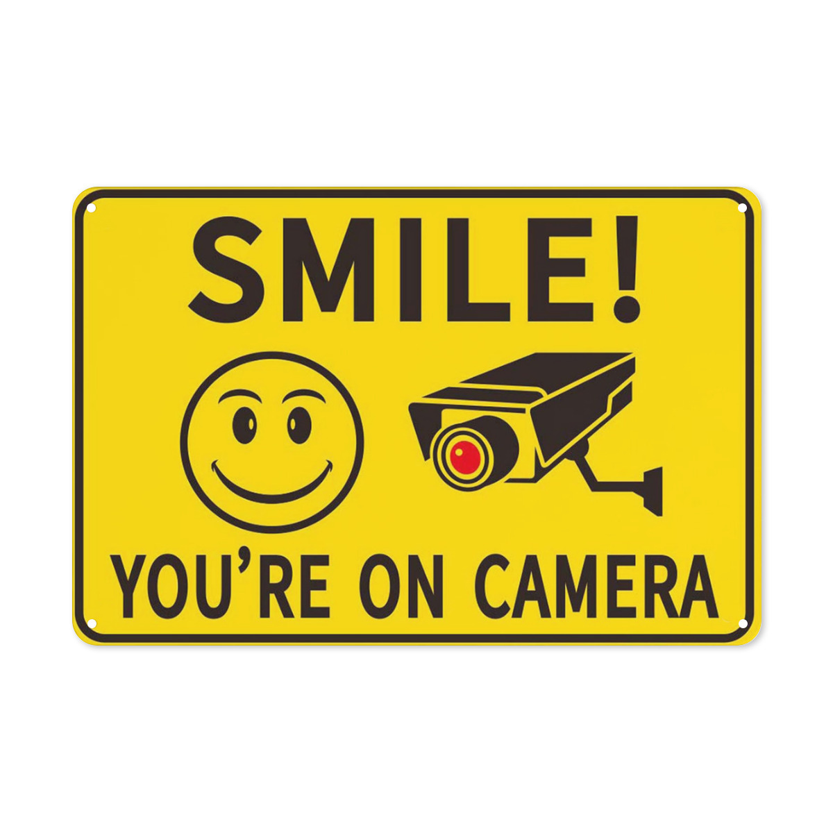 Videoüberwachung Schild – Sicherheitskamera Warnschild, Metall, 20,3x30,5 Cm, Vorgebohrt