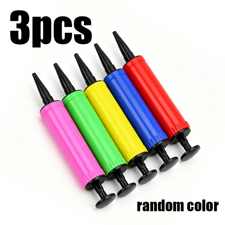 TEMU 3pcs Pompes à air manuelles aléatoires, gonfleurs de ballons portables, outils d'inflation légers pour ballons en latex, bouées d'été, balles de