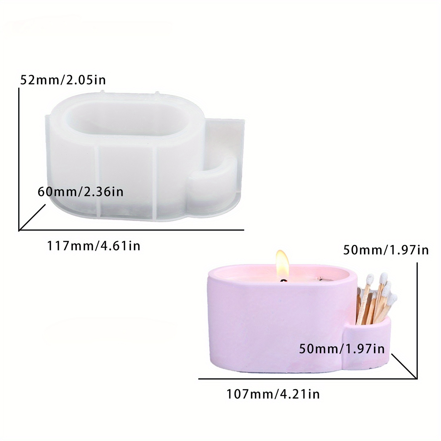 Diy Oval Candle Cup Silicone Molds Concrete Succulent Flowerpot Mold Jewelry Storage Box Epoxy Resin Plaster Mould Home Decor, Diy Resin Silicone Mold For Jewelry