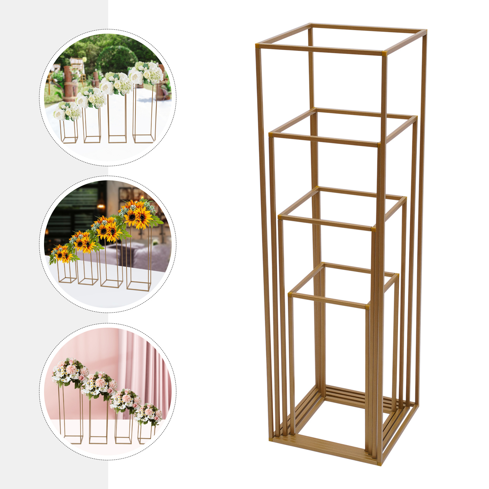 TEMU 4pcs Stand Set, Decorative Floral Support Frame, Suitable For Wedding Table Arrangements, Aisle Guidance, Party Decorations And Event Displays