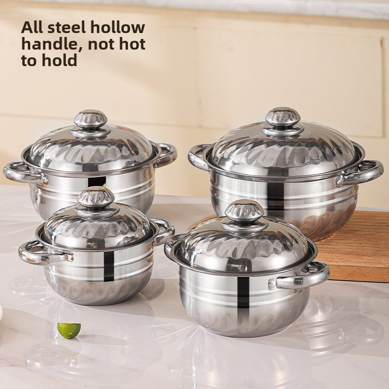 10pcs stainless steel cookware set   easy clean pots pans for home kitchens holiday   gift small pot set details 3