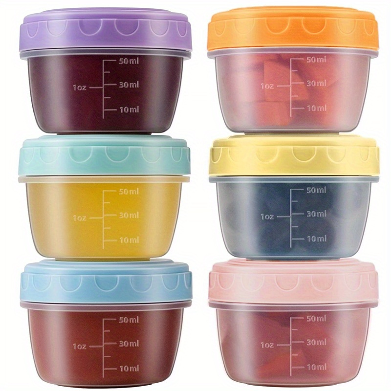 Image of 6 Pack 2oz Salad Dressing Container To Go With Lids, Dishwasher And Microwave Safe Tiny Condiment Containers With Graduated Lines, Reusable And Leakproof Sauce Containers For Lunch Box