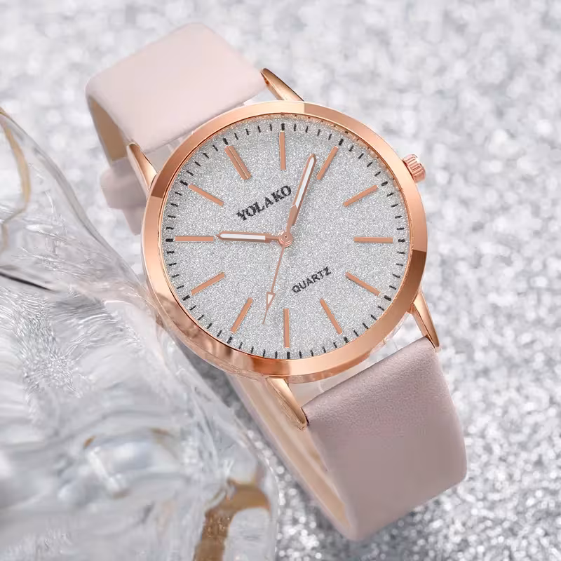casual womens with a frosted scale dial quartz movement sold in a set of two pieces excluding the watch box details 1