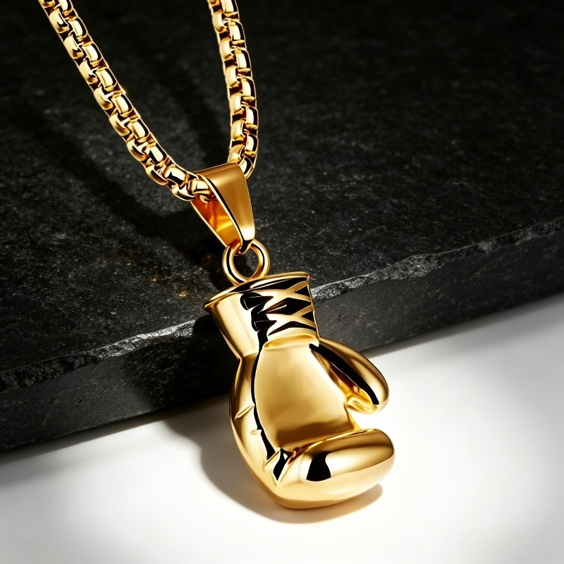 TEMU Collana da 1 pz a forma di guantone da boxe Hip Hop, accessorio da pendolare in stile Hip Hop, disponibile in tre colori