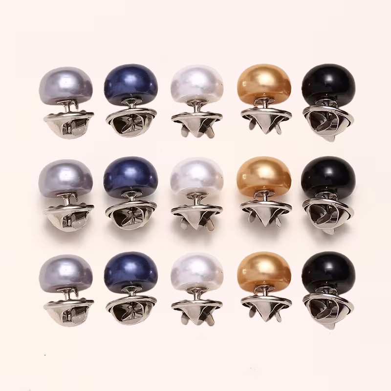 TEMU 15 Buttons, Seamless Adjustable Buttons, Glossy Dark Blue//beige/gray Decorative Buttons, Suitable For Shirts, Jackets, Tops, Scarves, Elegant