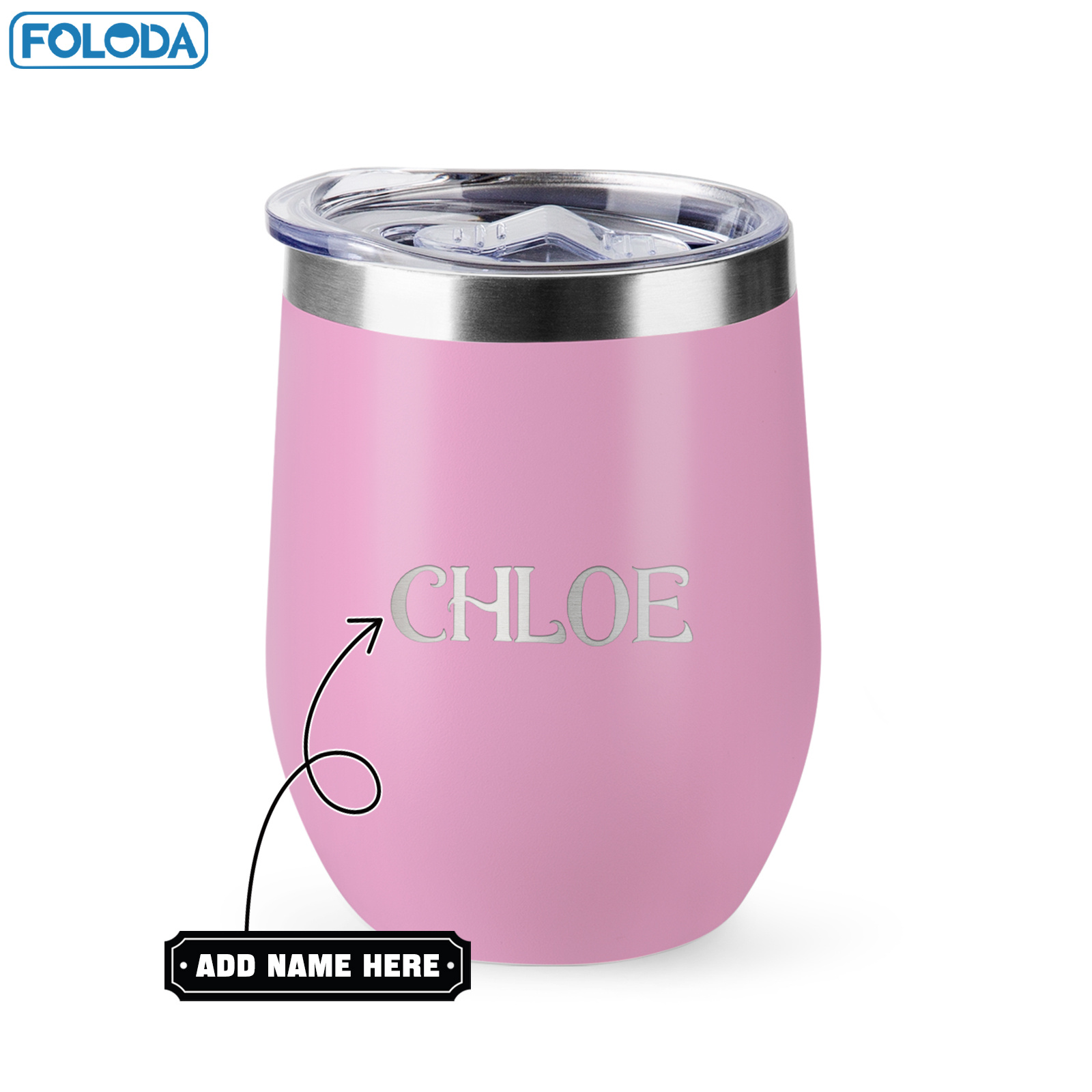 TEMU Foloda 1pc Custom Name Tumbler 12oz Matte Shaped Cup Stainless Steel Travel Mug Double Wall Vacuum Insulated Coffee Cup Personalized Birthday