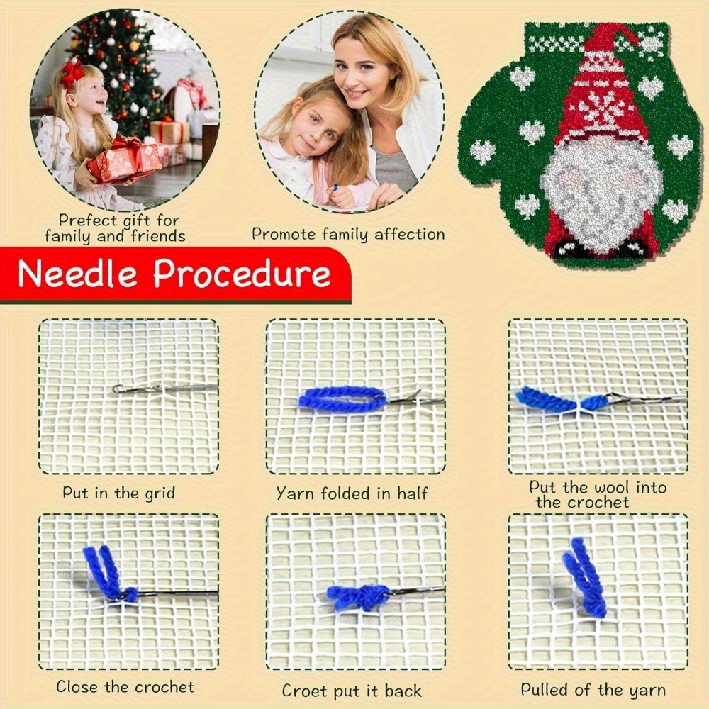 Easter Bunny Latch Hook Rug Kit for DIY Needlework