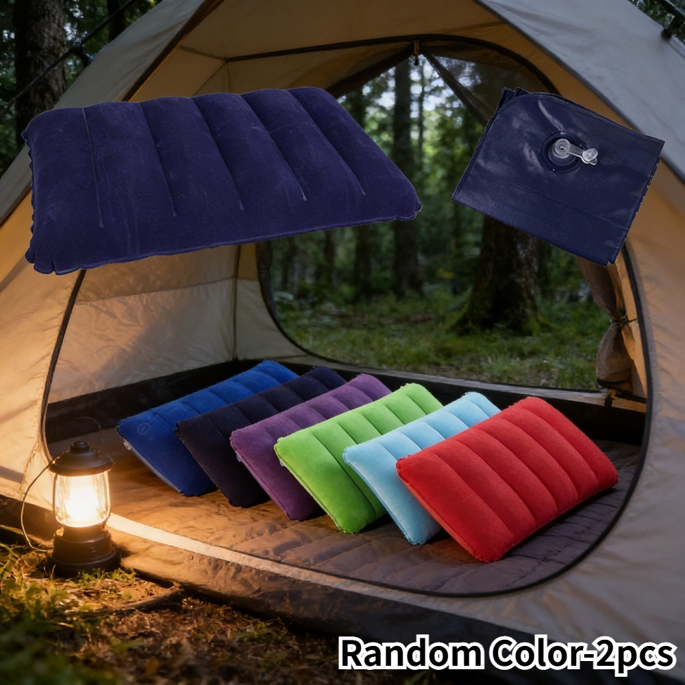 E-shop 2 Stk. Luftkissen-Kissen, geeignet für Outdoor | Reisen | Camping, etc. Faltbares quadratisches aufblasbares Kissen für einfachere