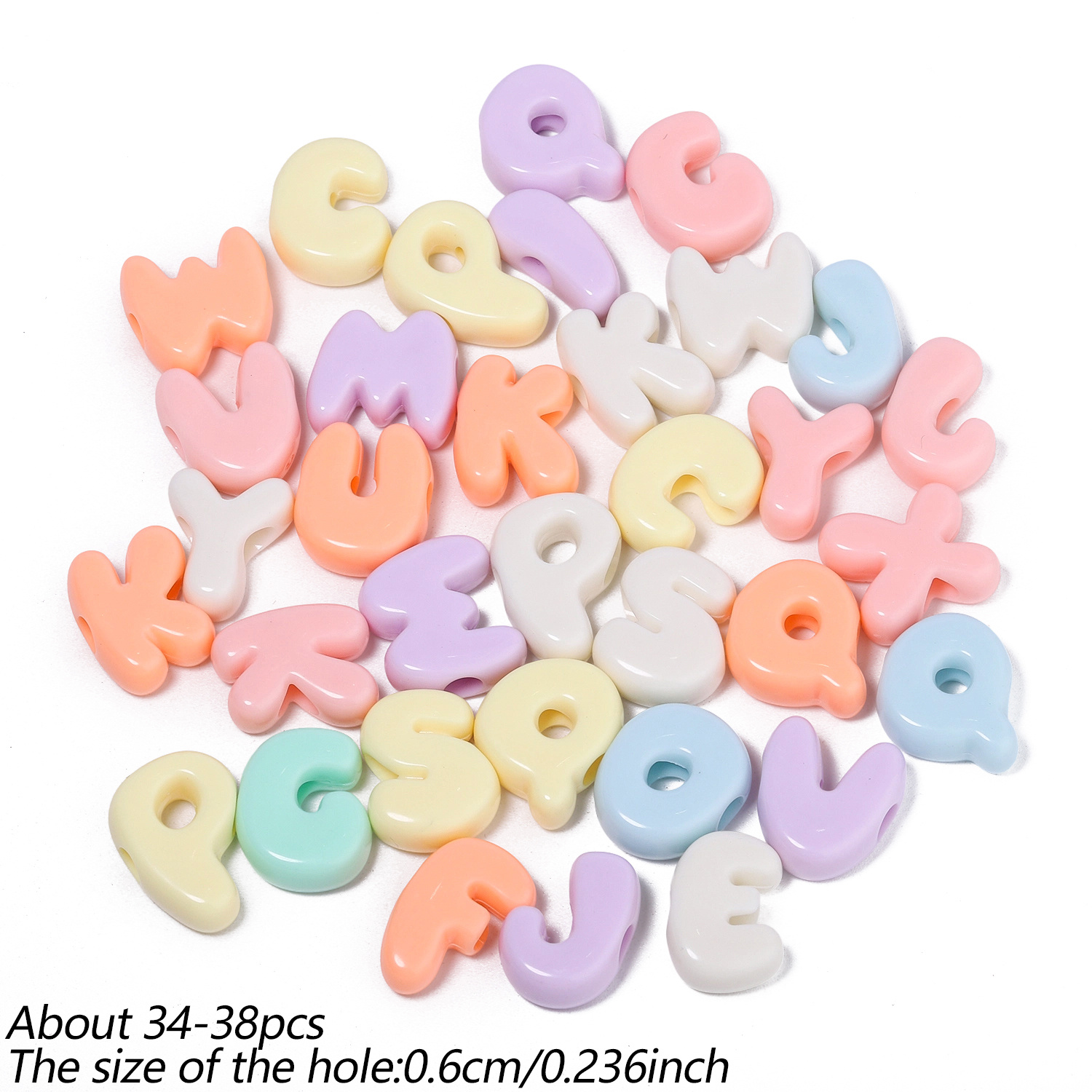 TEMU Colorful Large Hole Letter Beads, Mixed A-z, Used For Exquisite Bracelets, Necklaces, Keychains, Phone Chains, Hair Additions, Handicrafts