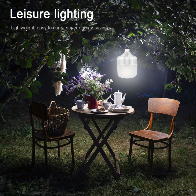 TEMU Lampe de camping LED portable avec crochet, batterie au lithium rechargeable, chargement USB, haute luminosité, lumière d' , le camping air, la