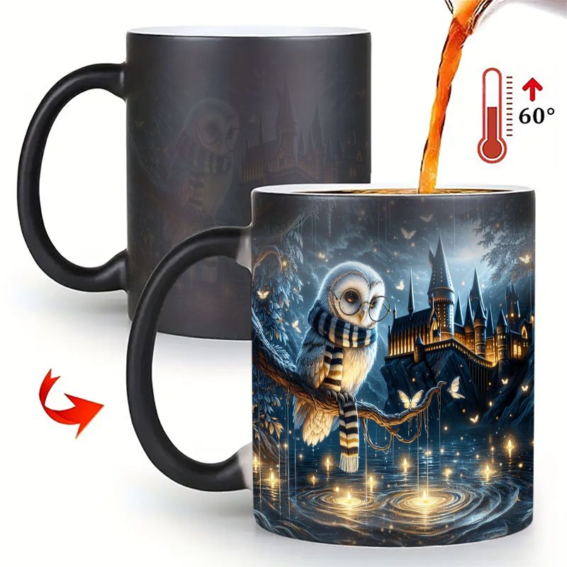 Image of 1pc 11oz . Color Changing Coffee Cup, Harry Potter, Thermosensitive Color Changing Cup, Suitable For Home, Office Or Gifts, Durable Ceramic Cup, Changing Coffee Cup, Birthday Gift, Christmas Gift