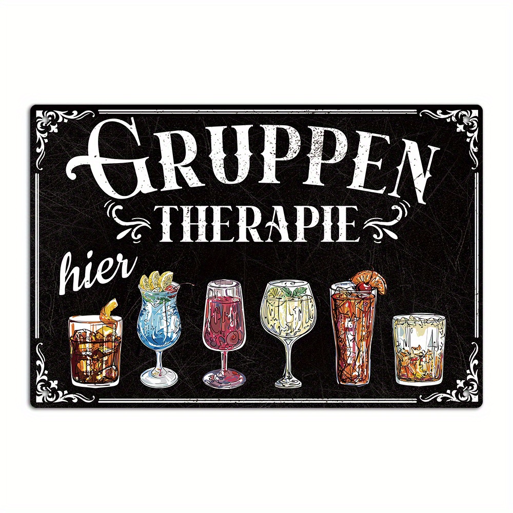 E-shop Putuo Deko . Wandkunst Deko für Zuhause Bauernhaus Männerhöhle Bar Pub Club, Geschenk, Deutsches Vintage Metall Blechschild, GRUPPENTHERAPIE