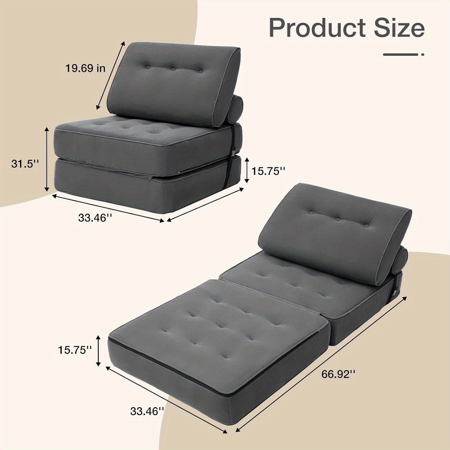CCLIFE Matelas Pliable Futon – Chaise De Sol Confortable Et Nomade, Idéal Pour Petit Espace