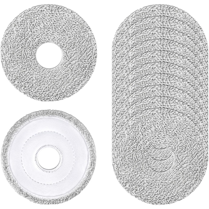 TEMU 12 Pack Replacement Mop Pads For L40 Ultra/ L10s Ultra Gen2/x40 Ultra/l10s Pro /l20 Ultra/x30 Ultra/x40 Master/l10 Ultra Robot Vacuum, Washable