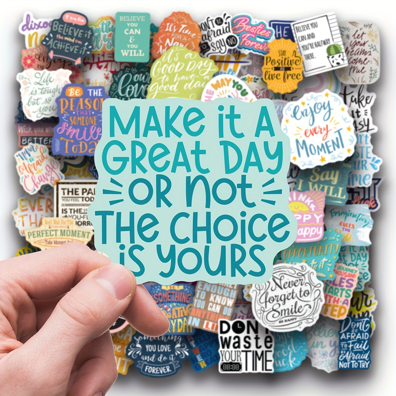 TEMU 100pcs Inspirational Sticker Pack, Water Bottle Vinyl Quote Stickers Inspirational Stickers, Diary Computer Decals Laptop Phone Case Affirmation