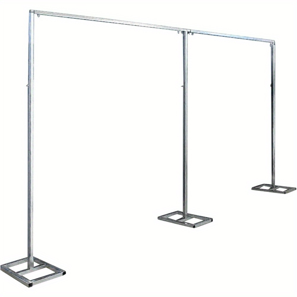 10 fuß x 20 fuß robuster edelstahl tragbarer hintergrundstand mit quadratischer basis - rostbeständig, 22 pfund kapazität für hochzeiten, partys, fotostudio & messen - einfache  , wiederverwendbares langlebiges veranstaltungssupportsystem