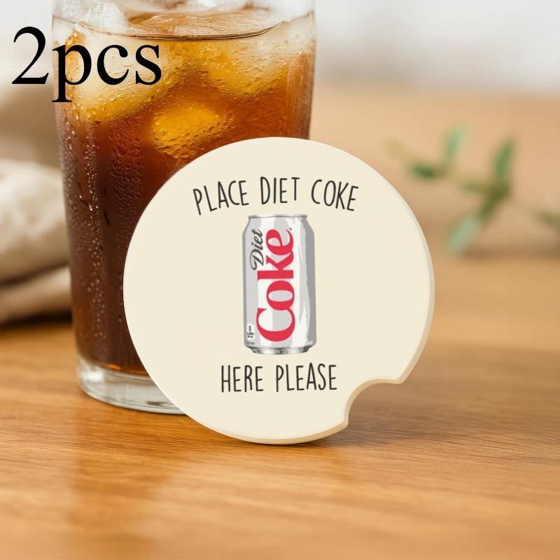 TEMU Lot de 2 sous-verres de voiture amusants Diet Coke pour accros à la , protège-boissons pour les chaussettes, porte-gobelets en acrylique pour de