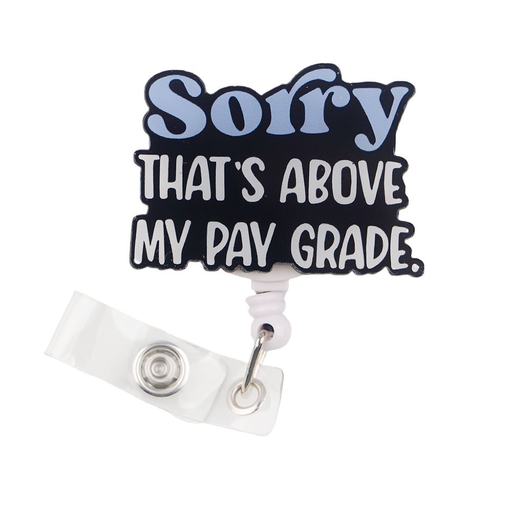 TEMU Sorry That's Above My . Retractable Id Card Holder Reel With Cute Cartoon Design, Nurse Hospital Badge Holder Office Lanyard 1pc