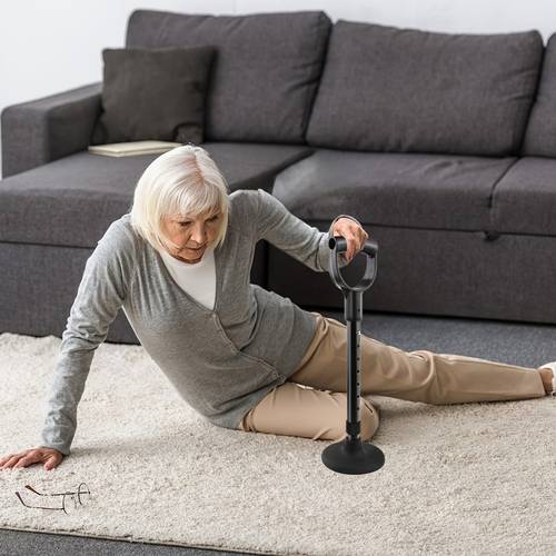 adjustable metal standing aid support bar portable lift assist tool with 7 levels of height adjustability non slip rubber base firm handle mobility aid equipment for rising from floor