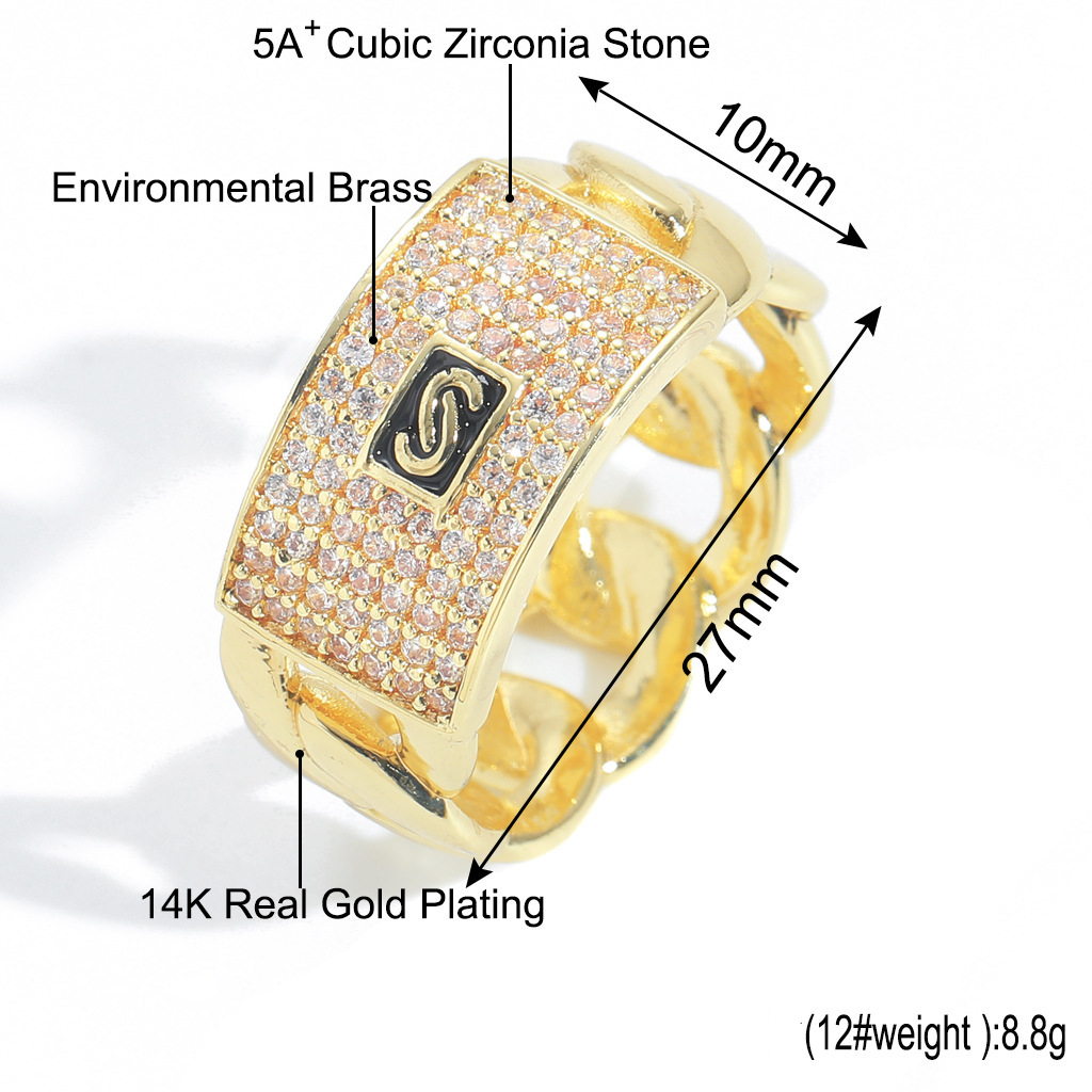 925 Silver Hip-Hop Geometric Moissanite Ring, Fashionable